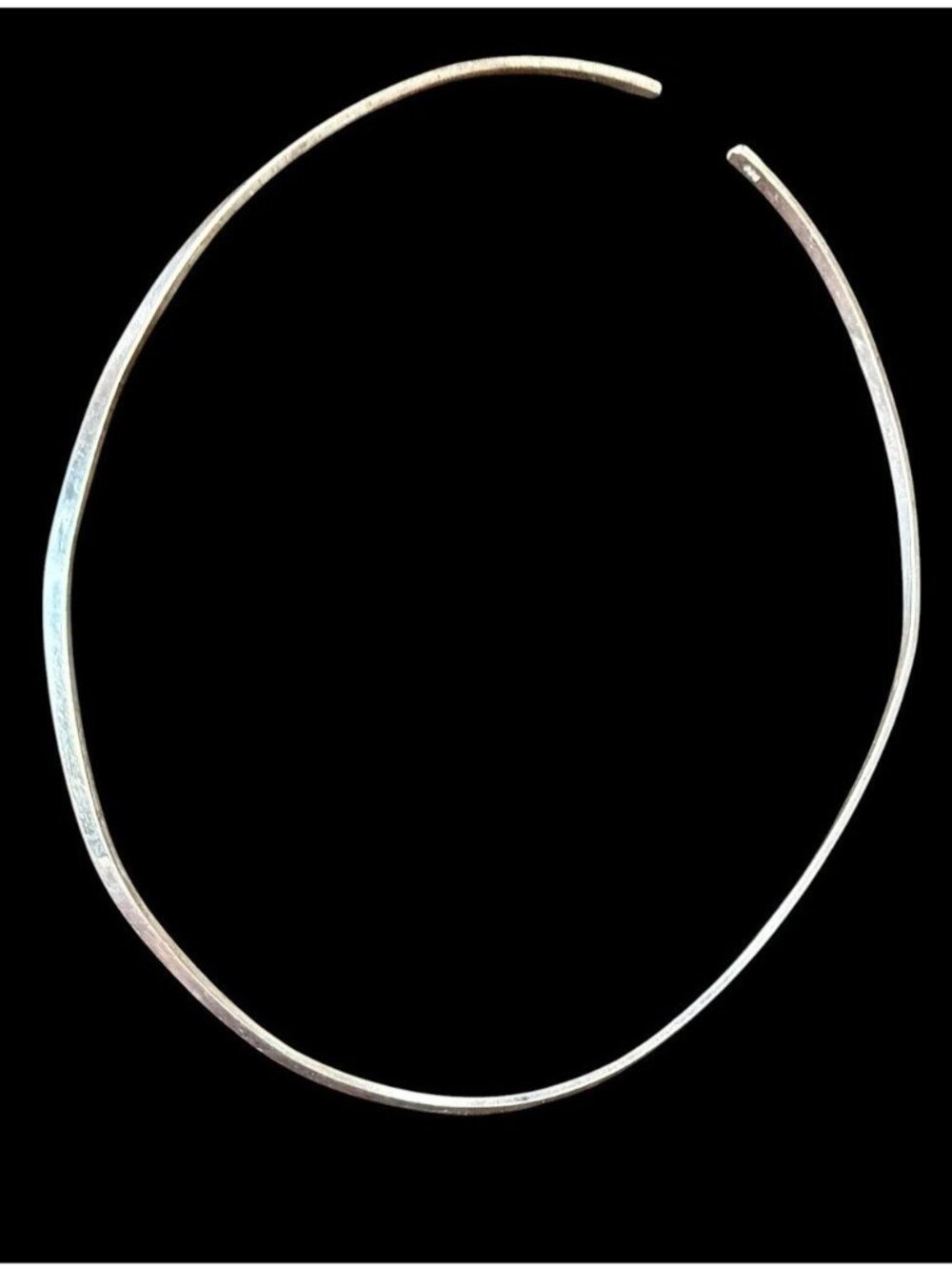 925 Sterling Silver Choker Collar Necklace Round Signed